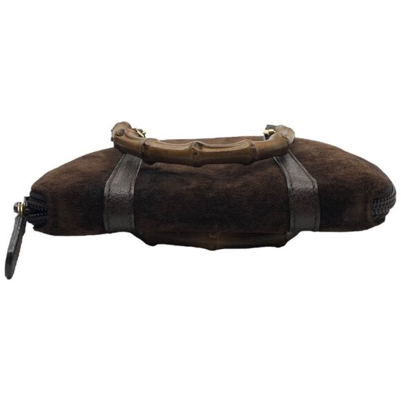 Gucci Vintage 2-Way Mini Suede Bamboo Shoulder Bag Mini Suede Bamboo - Picture 6 of 10